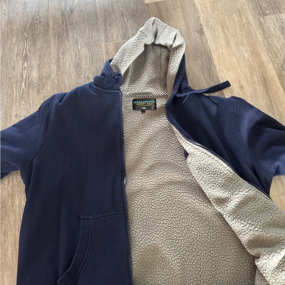 Abercrombie & Fitch Navy Blue Sherpa Lined Hoodie